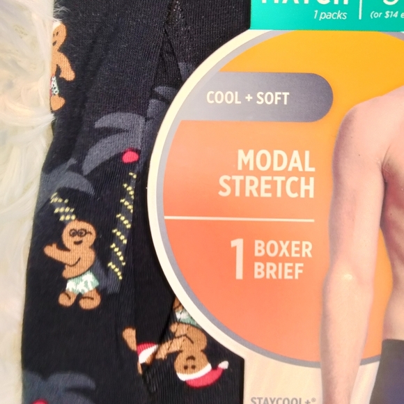 JOCKEY Modal stretch holiday tropical gingerbread man soft boxer brief. - Picture 3 of 4